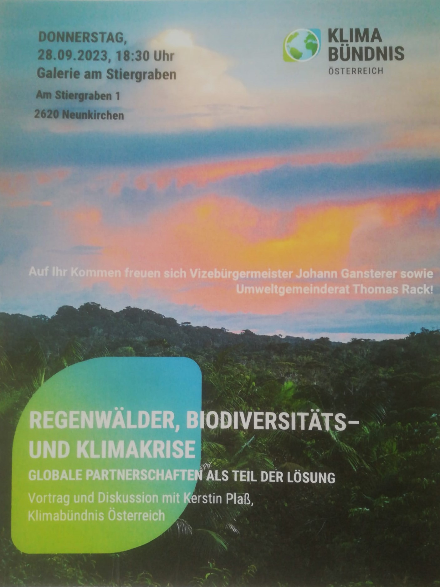 Galerie am Stiergraben: Regenwälder, Klimakrise und globale Partnerschaften