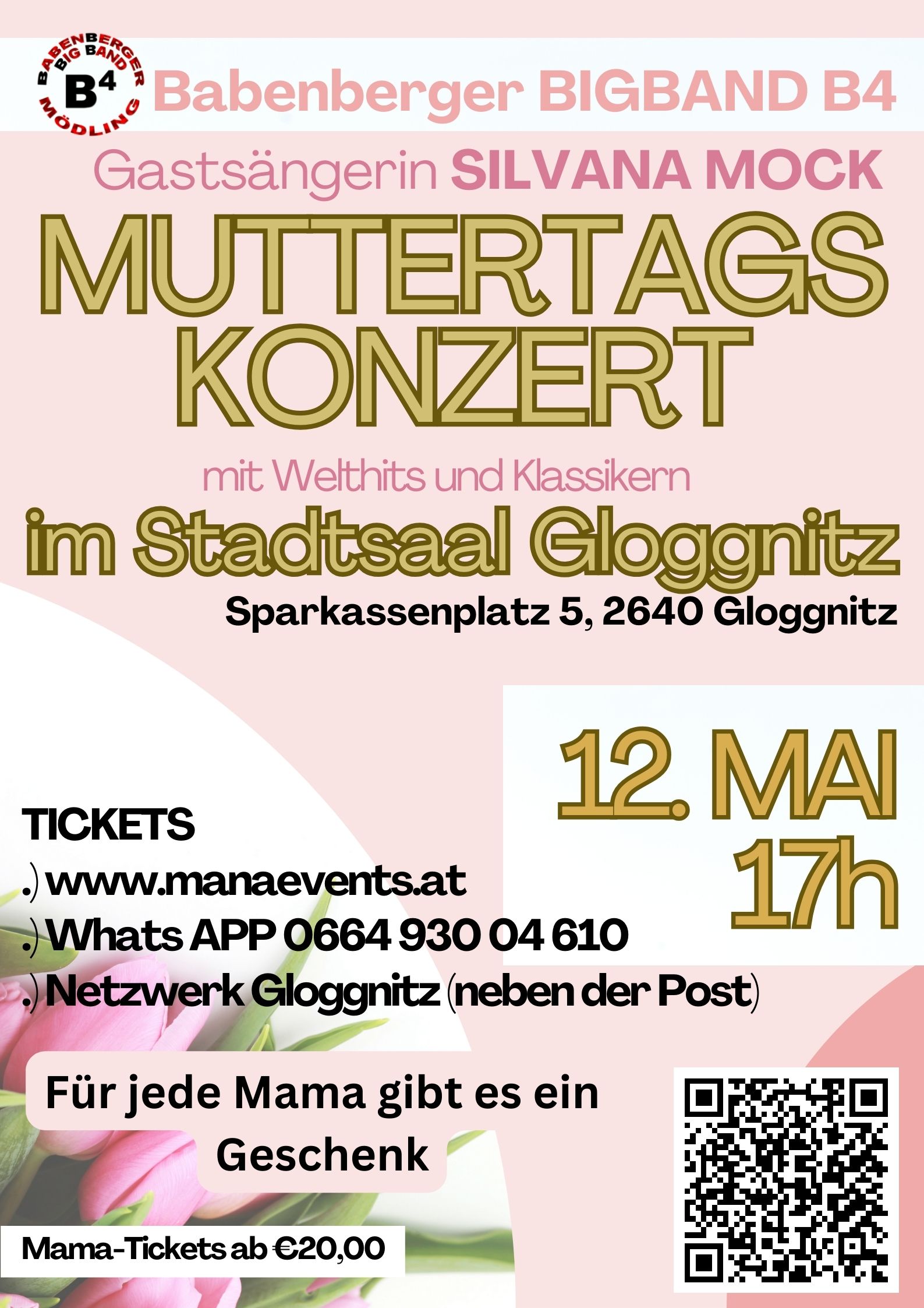 LEiDER ABGESAGT! Muttertagskonzert mit Welthits und Klassikern im Stadtsaal Gloggnitz